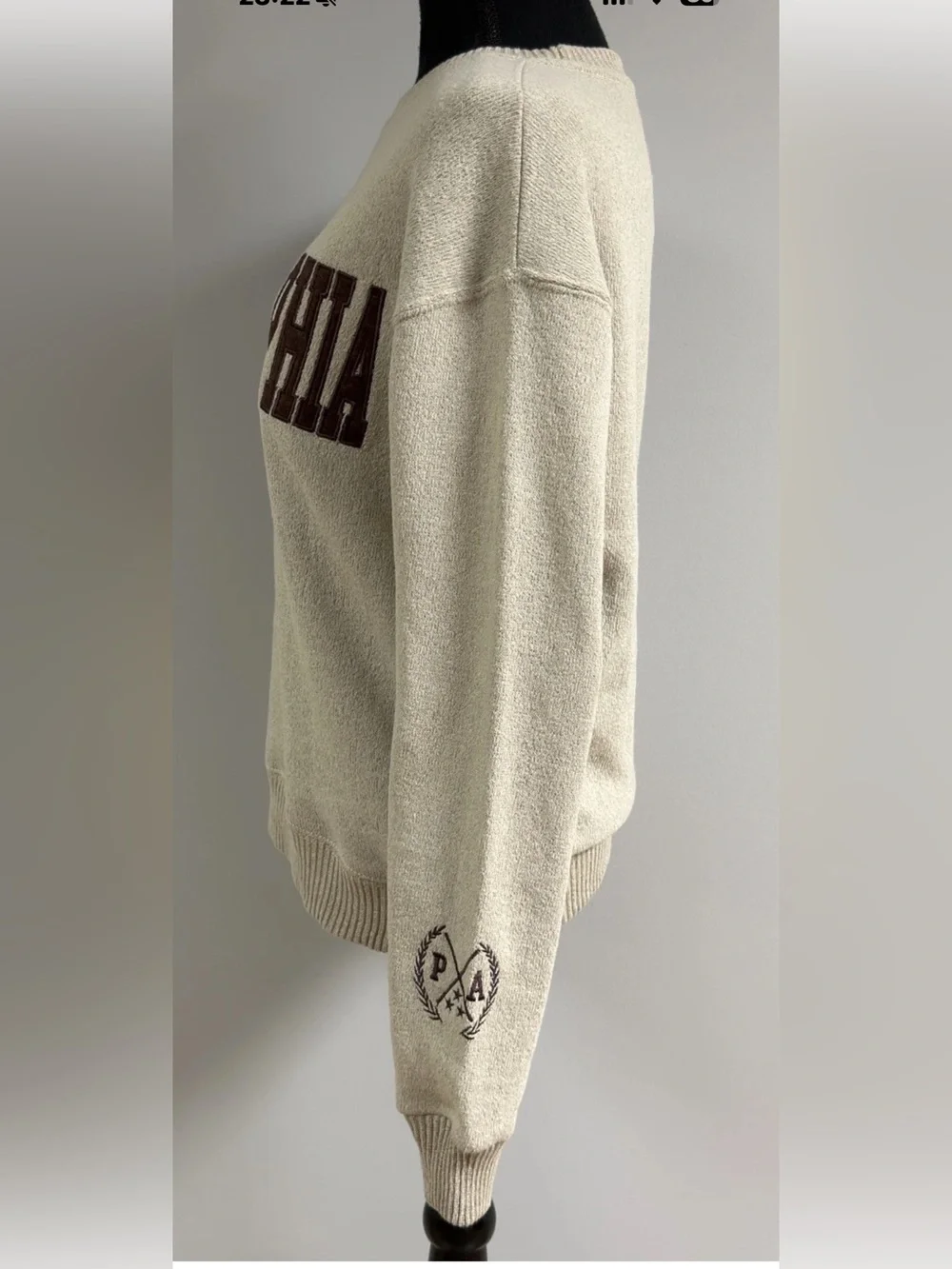 New York Popular Philadelphia Sweatshirt Woman Beige Crewneck Size S